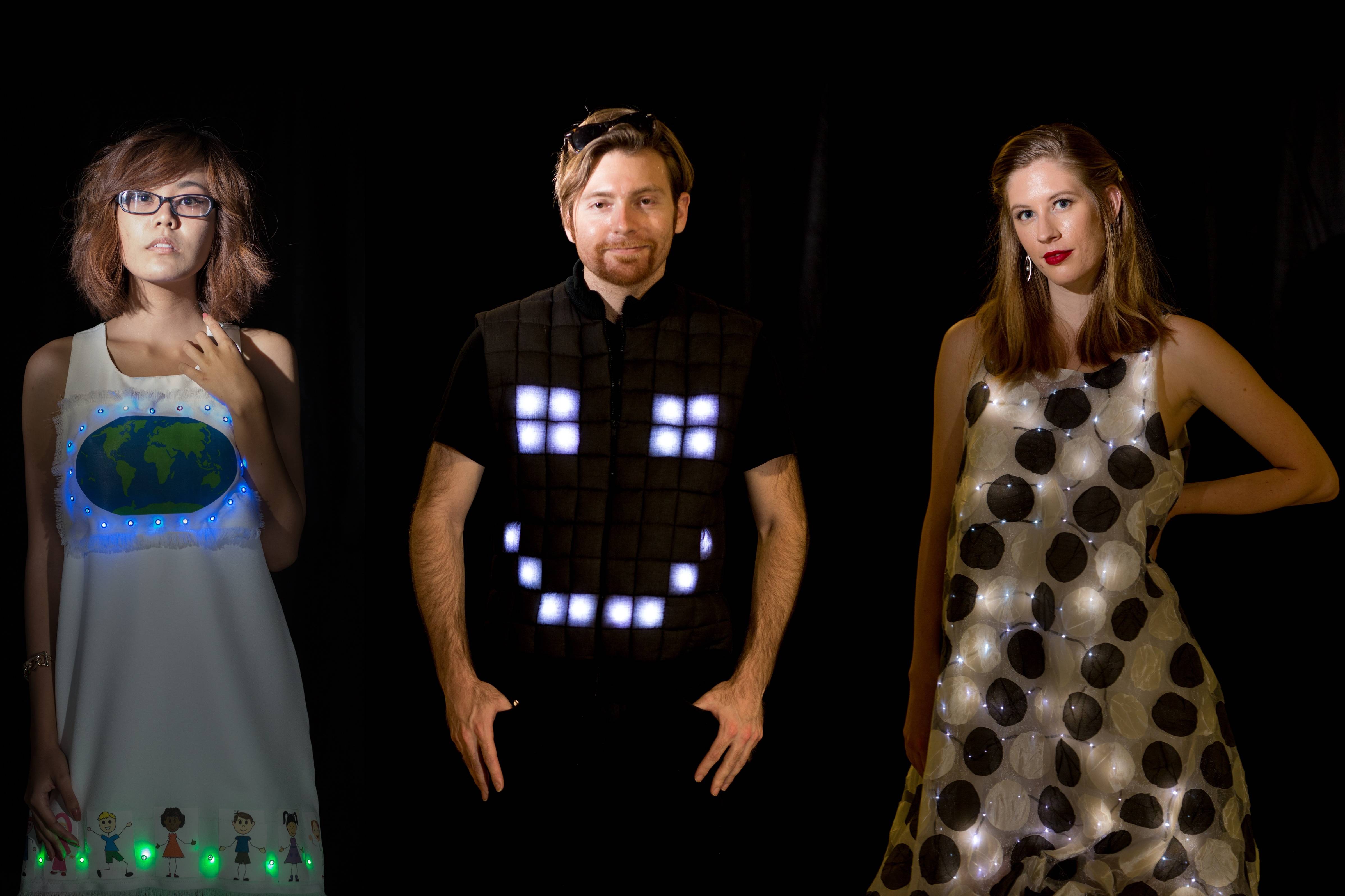 Technology-incorporated fashion designs will “walk the runway” in San Diego Mesa College’s first on campus fashion show in the LRC on Wednesday, Dec. 7 at 5 p.m. Photo by Howard Ming. 