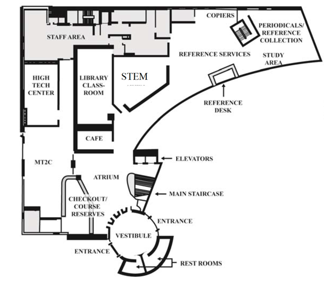 1st Floor Plan of the Mesa College Library